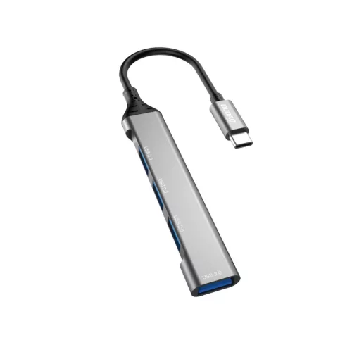 Dudao 4in1 USB-C 4x USB-A (3 x USB2.0/USB3.0) 6.3 cm, USB-HUB, fekete