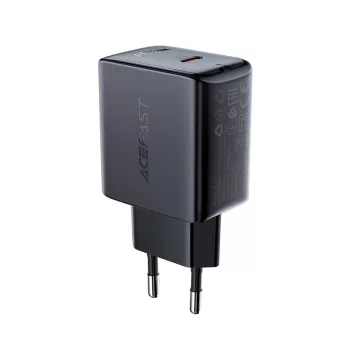   Acefast fast USB Type C 20W Power Delivery hálózati töltő, fekete (A1 EU, fekete)