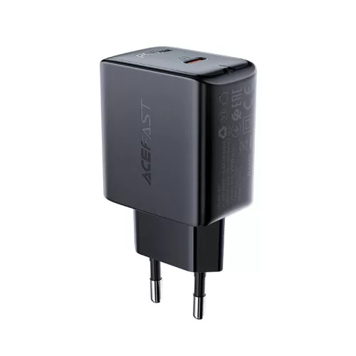 Acefast fast USB Type C 20W Power Delivery hálózati töltő, fekete (A1 EU, fekete)