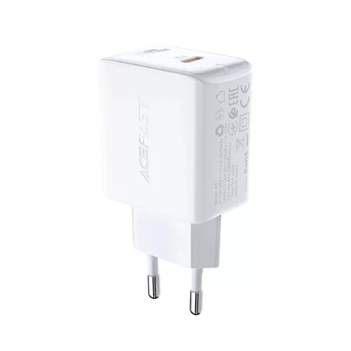 Acefast hálózati gyorstöltő USB Type C 20W Power Delivery, fehér (A1 EU, fehér)