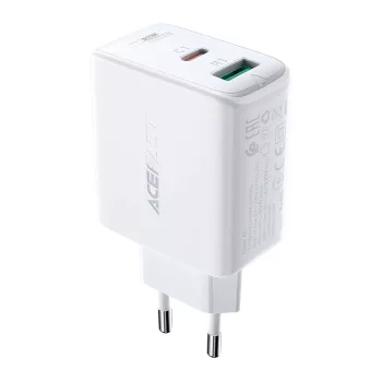   Acefast hálózati töltő USB Type C / USB 32W, PPS, PD, QC 3.0, AFC, FCP, fehér (A5, fehér)