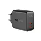 Acefast hálózati gyorstöltő 2x USB Type C 40W, PPS, PD, QC 3.0, AFC, FCP, fekete (A9, fekete)