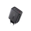 Acefast hálózati gyorstöltő 2x USB Type C 40W, PPS, PD, QC 3.0, AFC, FCP, fekete (A9, fekete)