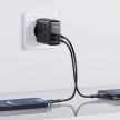 Acefast hálózati gyorstöltő 2x USB Type C 40W, PPS, PD, QC 3.0, AFC, FCP, fekete (A9, fekete)