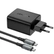 Acefast 2in1 charger GaN 65W USB Type C / USB, adapter HDMI adapter 4K 60Hz (set with kábel), fekete