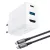 Acefast 2in1 charger GaN 65W USB Type C / USB, adapter HDMI 4K @ 60Hz (set with kábel), fehér