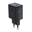 Acefast hálózati gyorstöltő GaN USB Type C 30W, PD, QC 3.0, AFC, FCP, fekete (A21, fekete)