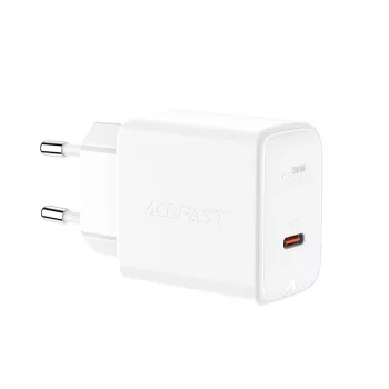   Acefast hálózati gyorstöltő GaN USB Type C 30W, PD, QC 3.0, AFC, FCP, fehér (A21, fehér)