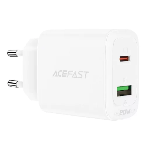 Acefast hálózati töltő USB Type C / USB 20W, PPS, PD, QC 3.0, AFC, FCP, fehér (A25, fehér)