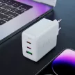 Acefast hálózati gyorstöltő GaN (2x USB-C / USB-A) PPS / PD / QC4+ 65W, fehér (A41)
