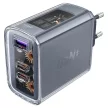 Acefast hálózati töltő GaN 65W 3 ports (1xUSB, 2xUSB C) , zöld (A45)