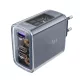 Acefast hálózati töltő GaN 65W 3 ports (1xUSB, 2xUSB C) , szürke (A45)