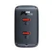 Acefast hálózati gyorstöltő GaN 35W PD 2x USB C A49, fekete