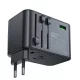 Acefast Z1 GaN 75W PD travel charger adapter 3x USB-C 2x USB-A, fekete