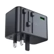 Acefast Z1 GaN 75W PD travel charger adapter 3x USB-C 2x USB-A, fekete