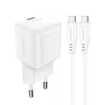   Acefast A73 Mini PD 20W GaN hálózati töltő + USB-C kábel, fehér