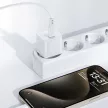 Acefast A73 Mini PD 20W GaN hálózati töltő + USB-C kábel, fehér