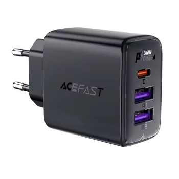  Acefast A57 PD 35W GaN hálózati töltő 2 x USB-A + USB-C with 3 ports, fekete