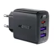 Acefast A57 PD 35W GaN hálózati töltő 2 x USB-A + USB-C with 3 ports, fekete