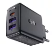 Acefast A57 PD 35W GaN hálózati töltő 2 x USB-A + USB-C with 3 ports, fekete