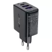 Acefast A57 PD 35W GaN hálózati töltő 2 x USB-A + USB-C with 3 ports, fekete