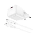 Acefast A77 Mini PD 30W GaN hálózati töltő + USB-C kábel, fehér