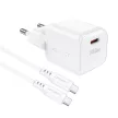 Acefast A77 Mini PD 30W GaN hálózati töltő + USB-C kábel, fehér