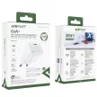 Acefast A77 Mini PD 30W GaN hálózati töltő + USB-C kábel, fehér