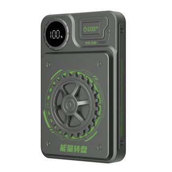   Dudao K24 10000mAh 22.5W USB-A/USB-C power bank kijelzővel, szürke