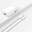 Dudao A4EU USB-A 2.1A hálózati töltő, fehér + USB-A - Lightning kábel