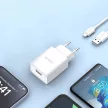 Dudao A4EU USB-A 2.1A hálózati töltő, fehér + USB-A - Lightning kábel