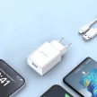Dudao A4EU USB-A 2.1A hálózati töltő, fehér + USB-A - USB-C kábel