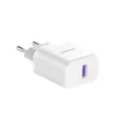 Dudao A20EU USB-A 18W hálózati töltő, fehér + USB-A - USB-C kábel