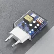 Dudao GaN A30EU 30W USB-A / USB-C hálózati töltő, fehér