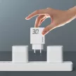 Dudao GaN A30EU 30W USB-A / USB-C hálózati töltő, fehér