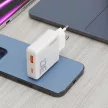 Dudao GaN A30EU 30W USB-A / USB-C hálózati töltő, fehér