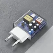 Dudao GaN A30EUT 30W USB-A / USB-C hálózati töltő + USB-C - USB-C kábel, fehér