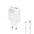GaN Dudao A30EUL 30W USB-A / USB-C Wall Charger + USB-C - Lightning kábel, fehér