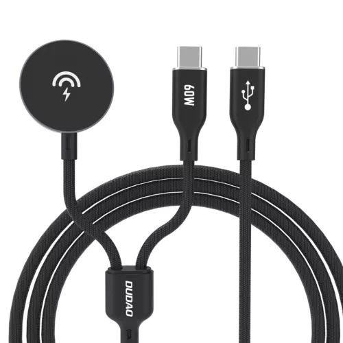 Dudao A12MaxC PD60W 2-in-1 Charger Apple Watch/ USB-C, fekete