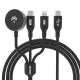 Apple Watch Dudao A12Max+ PD 100W 3in1 Charger Cable: USB-C Lightning 1.2m, fekete