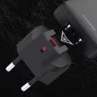 Dudao GaN A65Q 65W USB-A / USB-C PD Ultra-Thin hálózati töltő, fekete