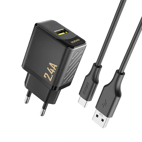 Dudao A23TEU 2.4 GaN USB-A, hálózati töltő, fekete