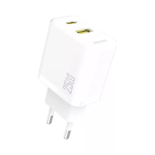 Dudao A26T GaN 25W USB-A, USB-C hálózati töltő, fehér