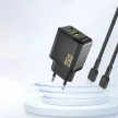 Dudao A26T GaN 25W USB-A, USB-C hálózati töltő, fekete
