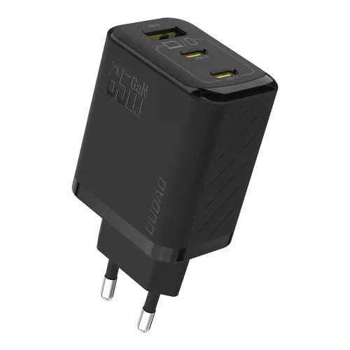 Dudao A29 65W GaN hálózati töltő 2 x USB-C + 1 x USB-A, fekete