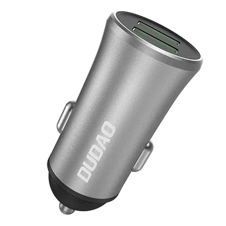 Dudao 3.4A smart autós töltő 2x USB , ezüst (R6S , ezüst)