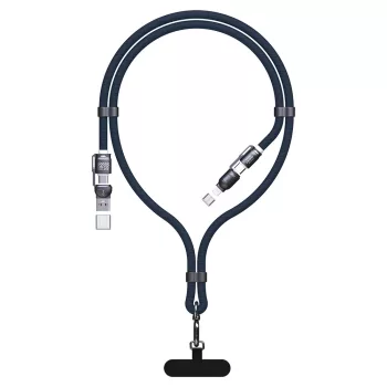   Dudao L20Max 65W 4 az 1-ben Cable Lanyard USB-C USB-C Lightning és USB-A adapterek, kábel, kék