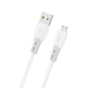   Dudao L25Sm, 3A, USB-A - micro USB puha szilikon fonott, 1m, kábel, fehér