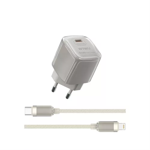 WIWU Jello 20W GaN hálózati töltő Sets Wi-U016 C-L, EU Plug