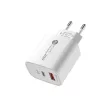 A6MaxL 20W USB-A USB-C hálózati töltő with 1m USB-C - Lightning kábel, fehér